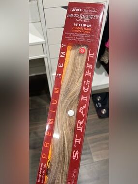 Euronext Collection 14” Clip-In Human Hair Extensions - Dark Blonde Frost